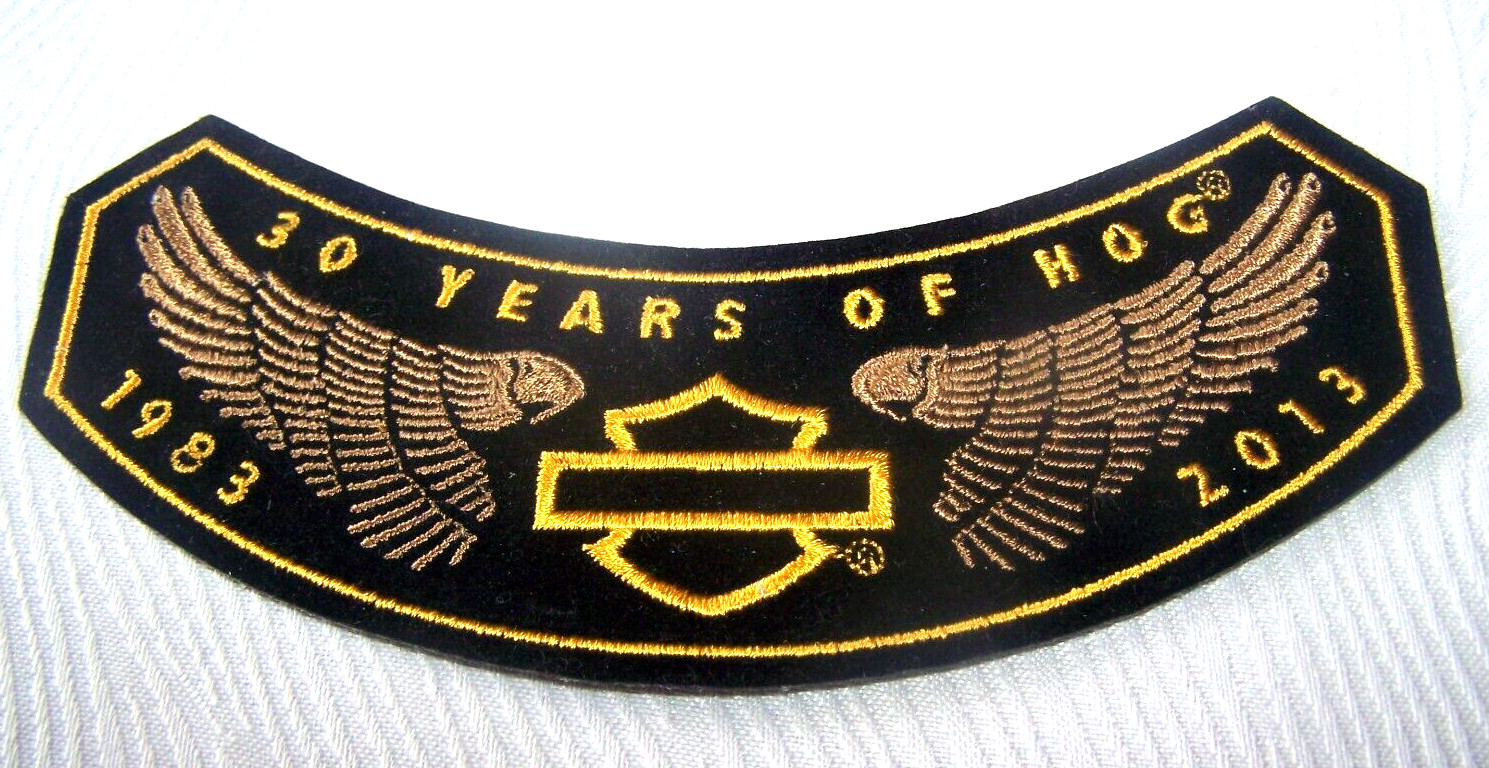 2013 HOG Harley Davidson Owners Group Motorcycle 30 Year Rocker Vest Patch