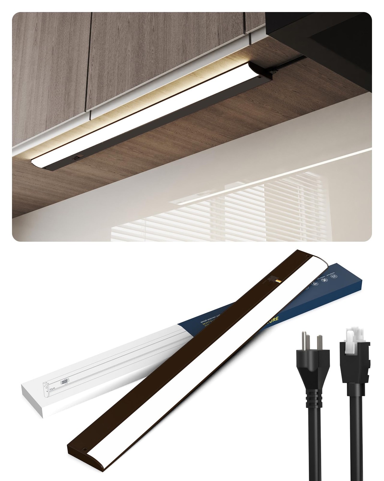 12 Inch LED Under Cabinet Light, Plug in Kitchen Lighting, 3CCT Selectable (3...