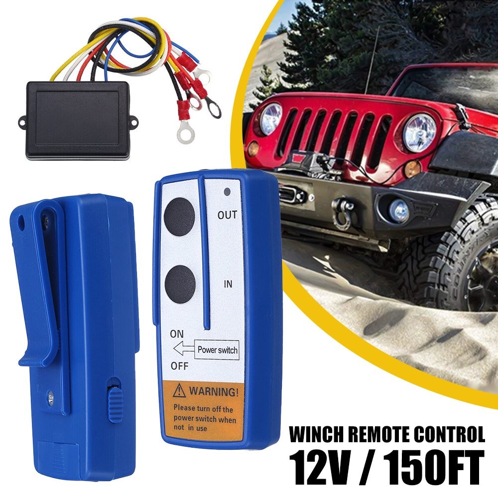 Wireless Winch Remote Control Receiver 150ft Twin Switch Handset Easy Install US