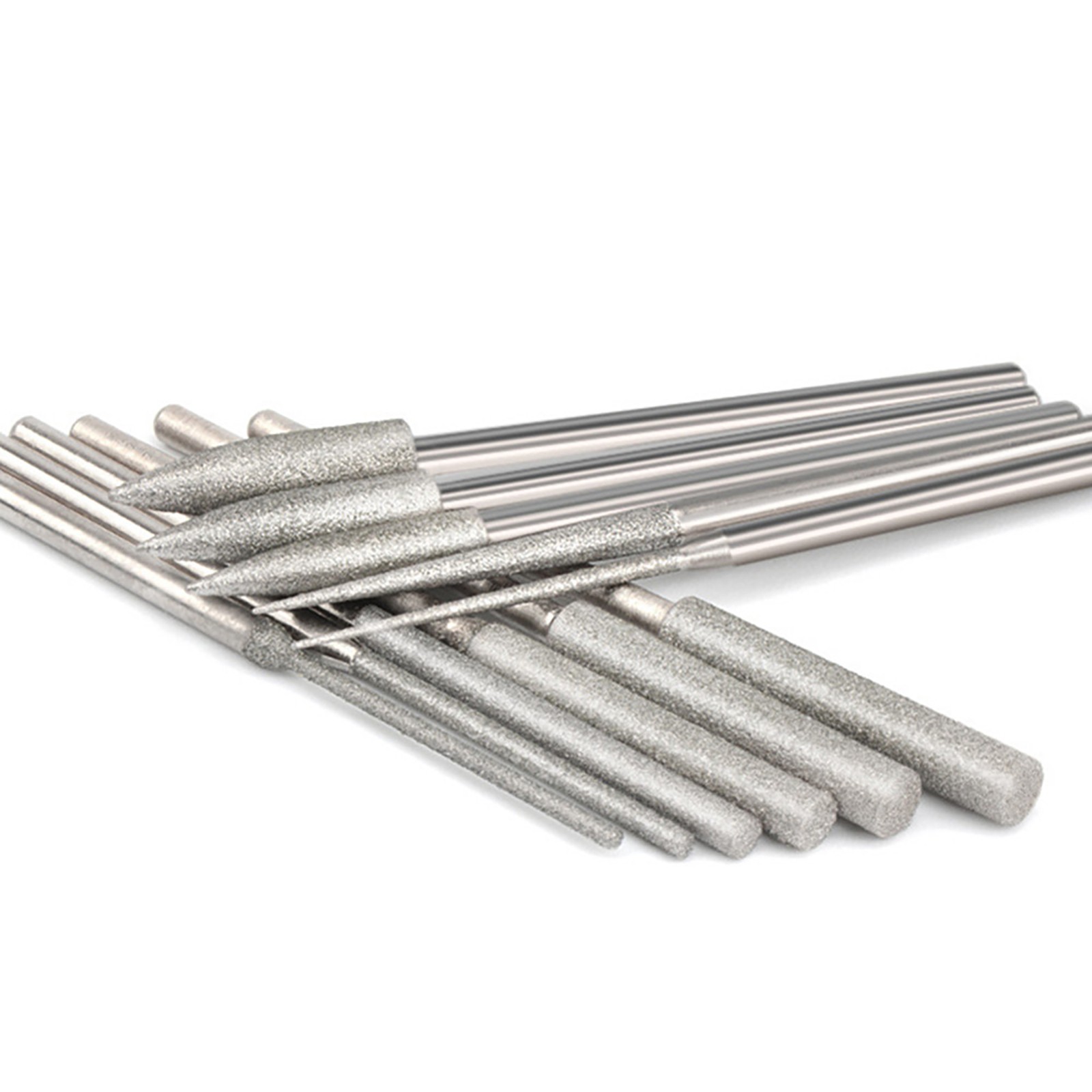 1 Set 1/8" Shank Different Shapes Diamond Burr Bits Rotary Tools Accessories