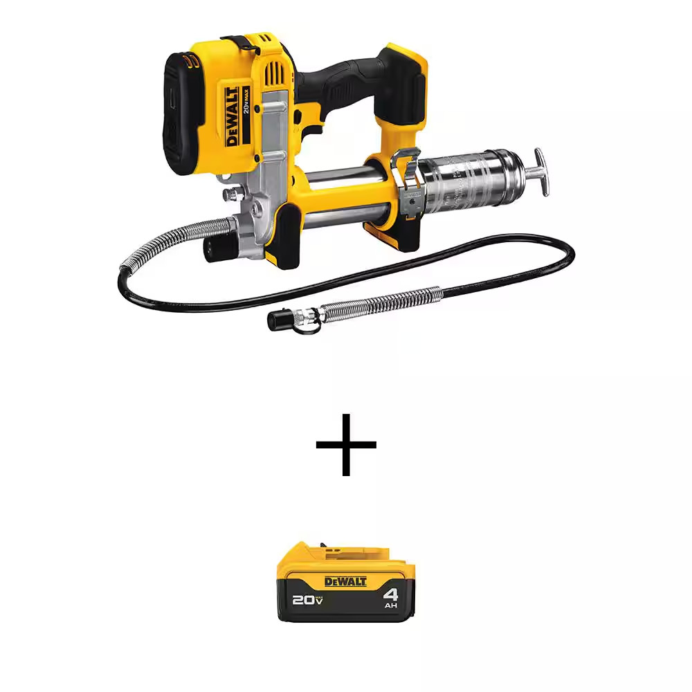 20V MAX Cordless 10,000 PSI Variable Speed Grease Gun and (1) 20V MAX Premium Li