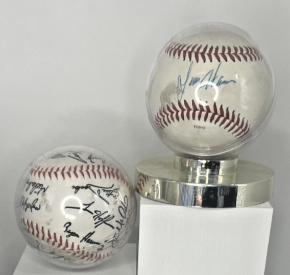 Two MLB Mystery Baseballs - One w/ Signature, one w/ Printed Replica Signatures