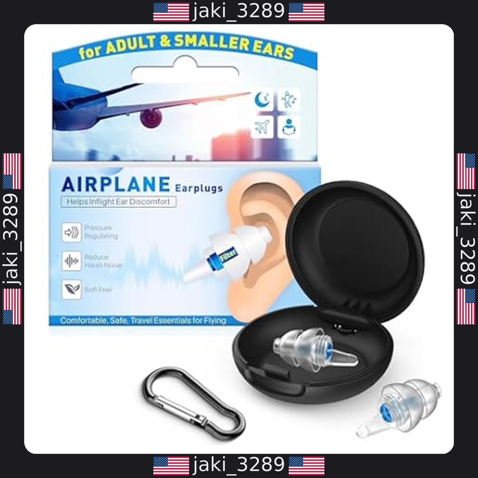 Travel Ear Plugs for Airplane Pressure Relief & 25dB Noise Reduction
