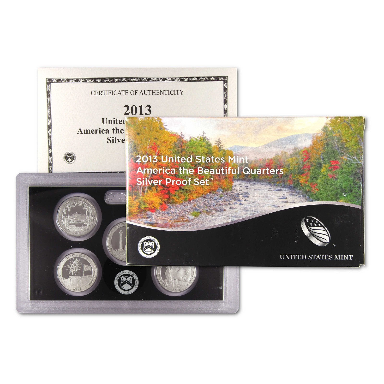 2013 America the Beautiful Quarter Silver Proof Set U.S. Mint OGP COA