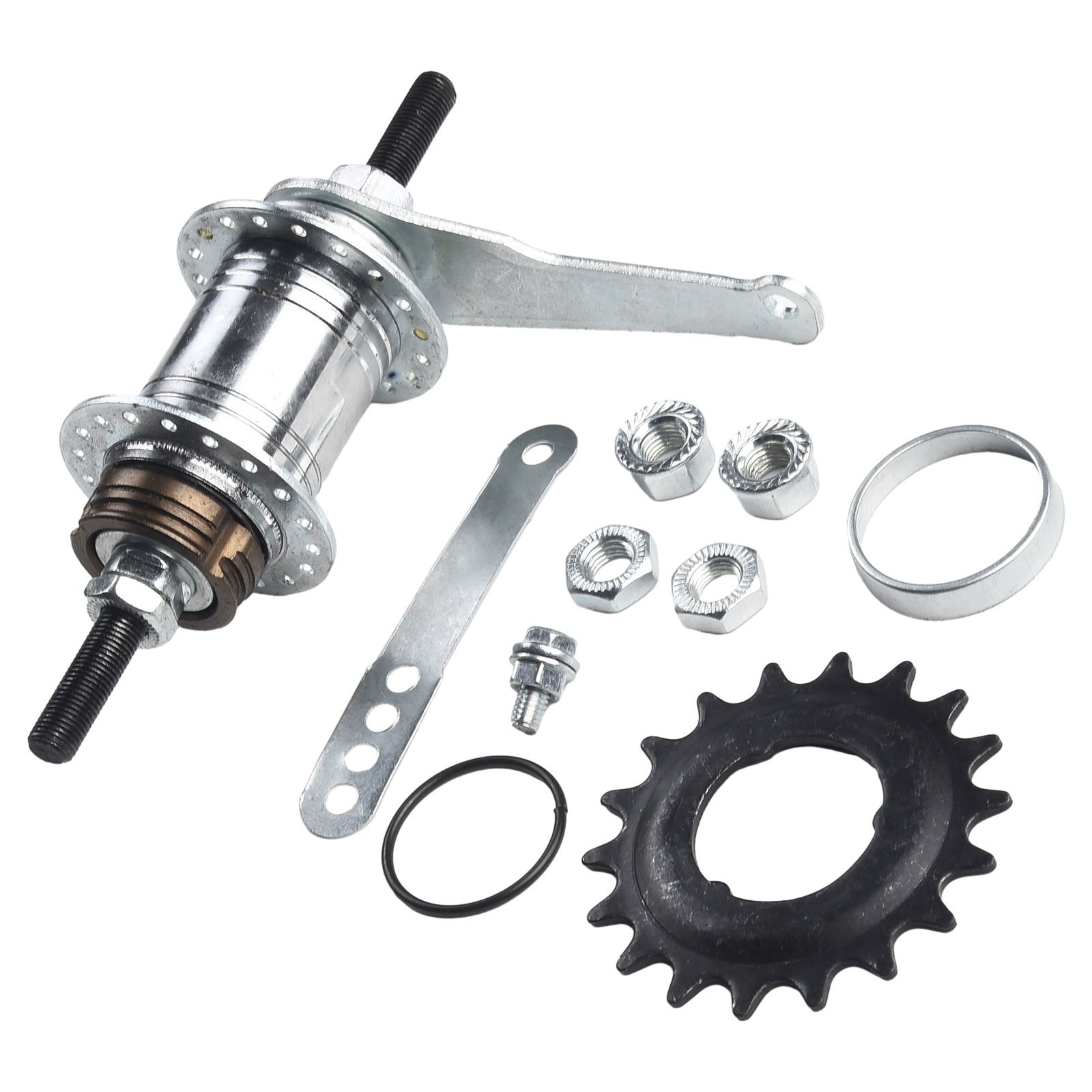 36 Hole Silver Rear Hub with Reliable 18 Tooth Sprocket for Mountain Bikes