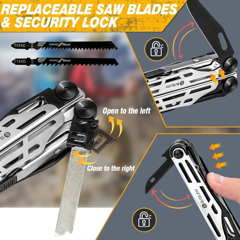 Multitool Pliers Pro BI2045 Stainless Steel 31-in-1Multi Tool Pliers Replaceable