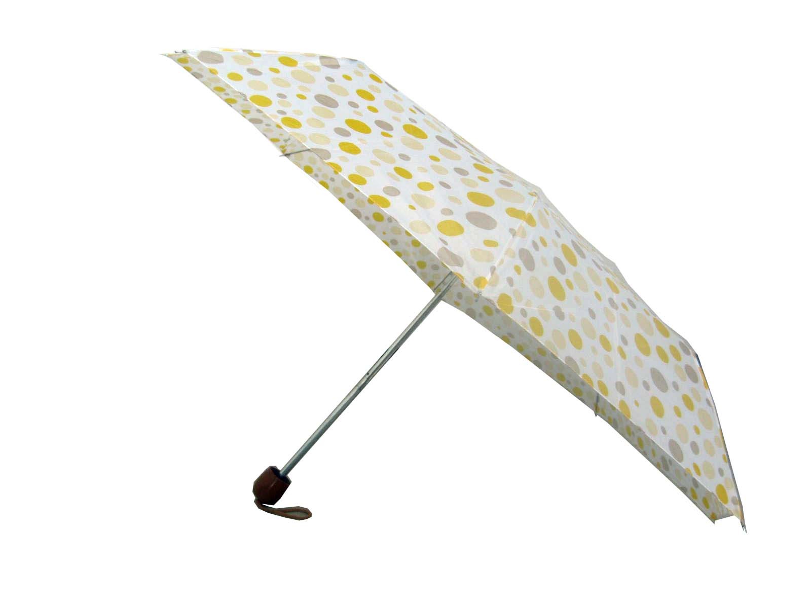 Compact Umbrella, Folding Umbrella, Yelllow polka dot umbrella free shipping