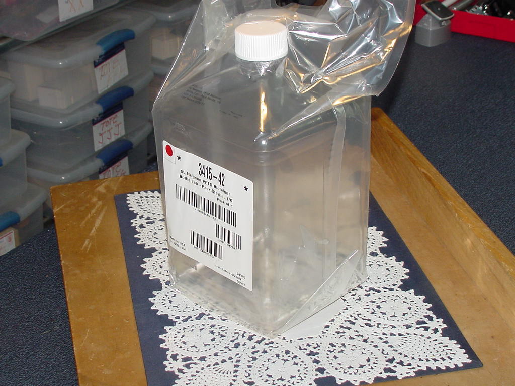 3415-42 Nalgene PC 5 Liter Biotainer Carboy, PETG, 5L, Sterile SEALED! NEW!