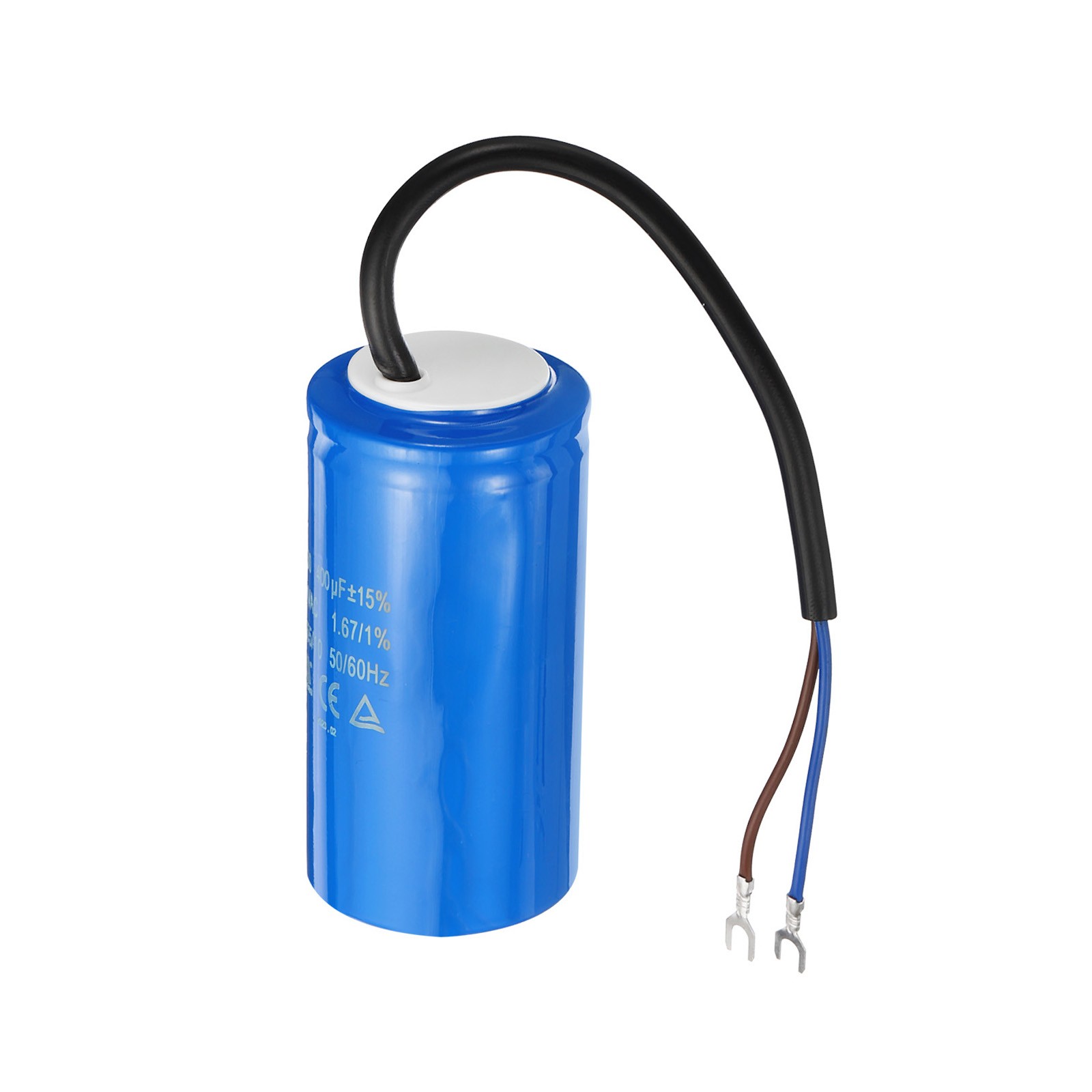 400uF 250VAC 50/60Hz Motor Starting Capacitor with 2 Wires for Air Compressor