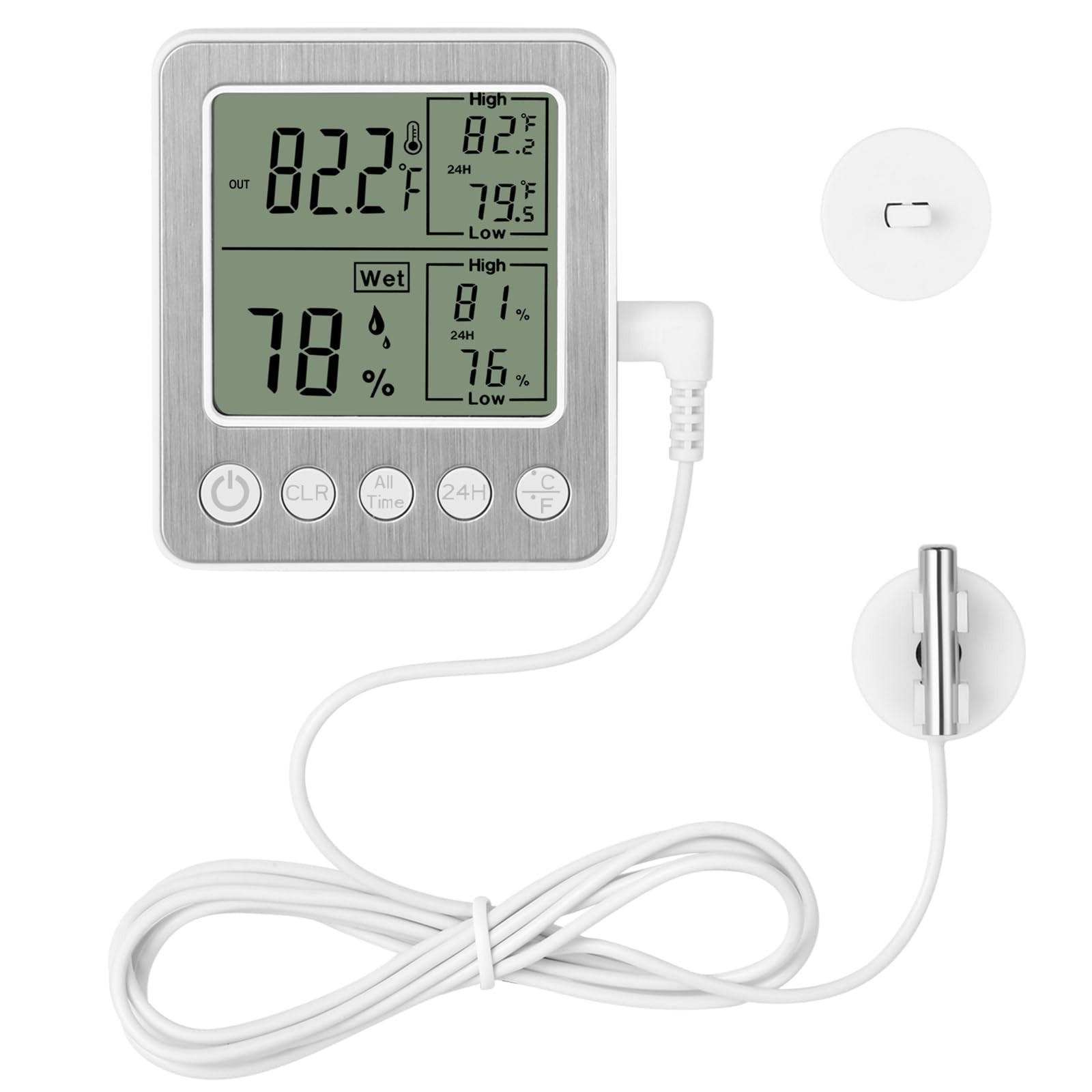 Digital Refrigerator Freezer Fridge Thermometer with Extra Sensor Digital Hyg...