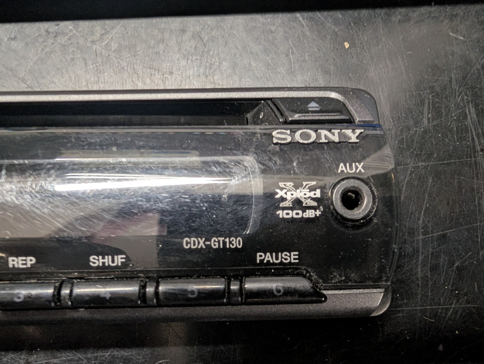 Sony CDX-GT130 Replacement Faceplate For Car Stereo MISSING VOLUME KNOB