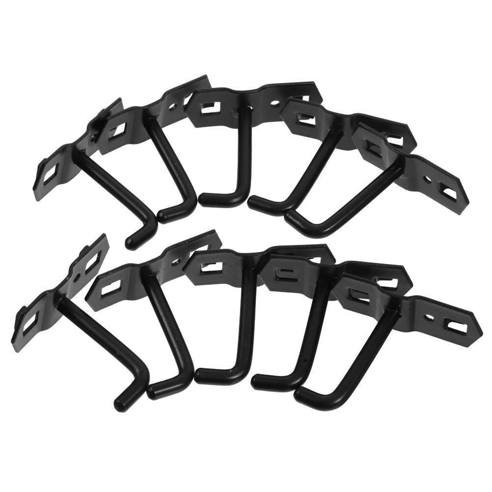 10Pcs Durable Iron Square Hole Pegboard Hooks Adjustable Wall Display Organizers