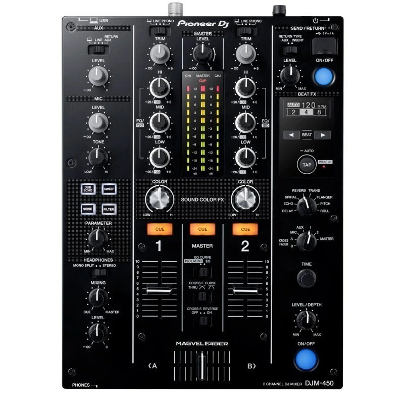 Pioneer DJ DJM-450 2-Channel DJ Mixer rekordbox DVS MAGVEL Fader Send Return