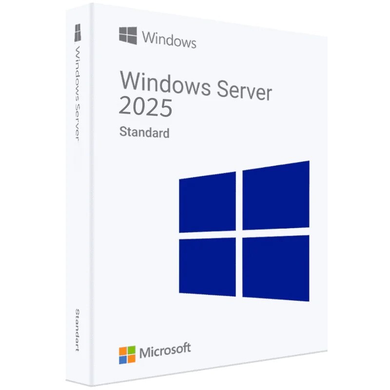 Windows Server 2025 Standard with 50 CALs, 24 Cores. Retail License, English.