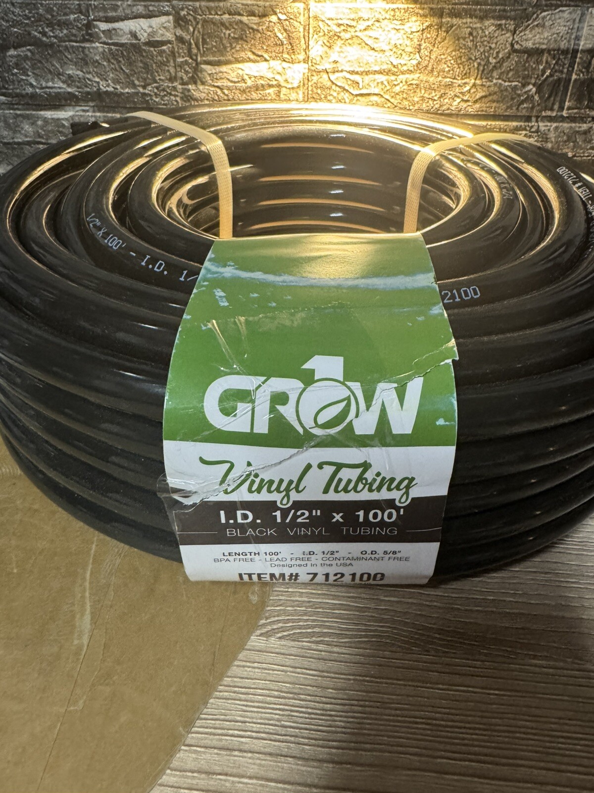 100’ X 1/2” ID Grow1 Black Vinyl Tubing Thick & Flexible Irrigation Hydroponics