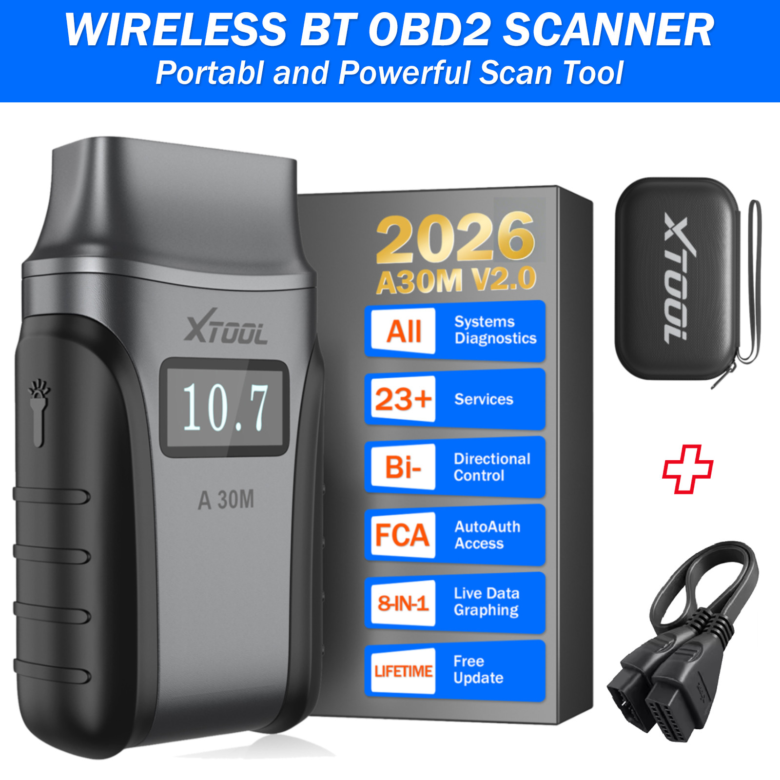 2026 XTOOL A30M KIT Wireless Car OBD2 Scanner All System Diagnostic Tool FCA NEW