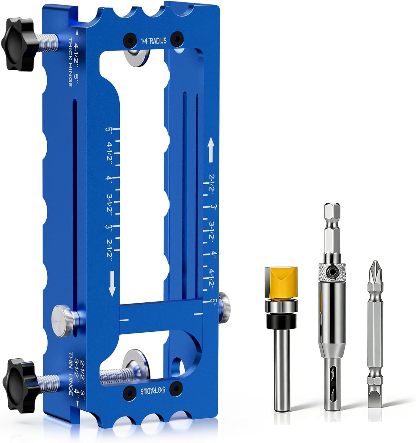 Door Hinge Jig Tool for Router, Adjustable Aluminum Alloy Mortise Jig Fits Door