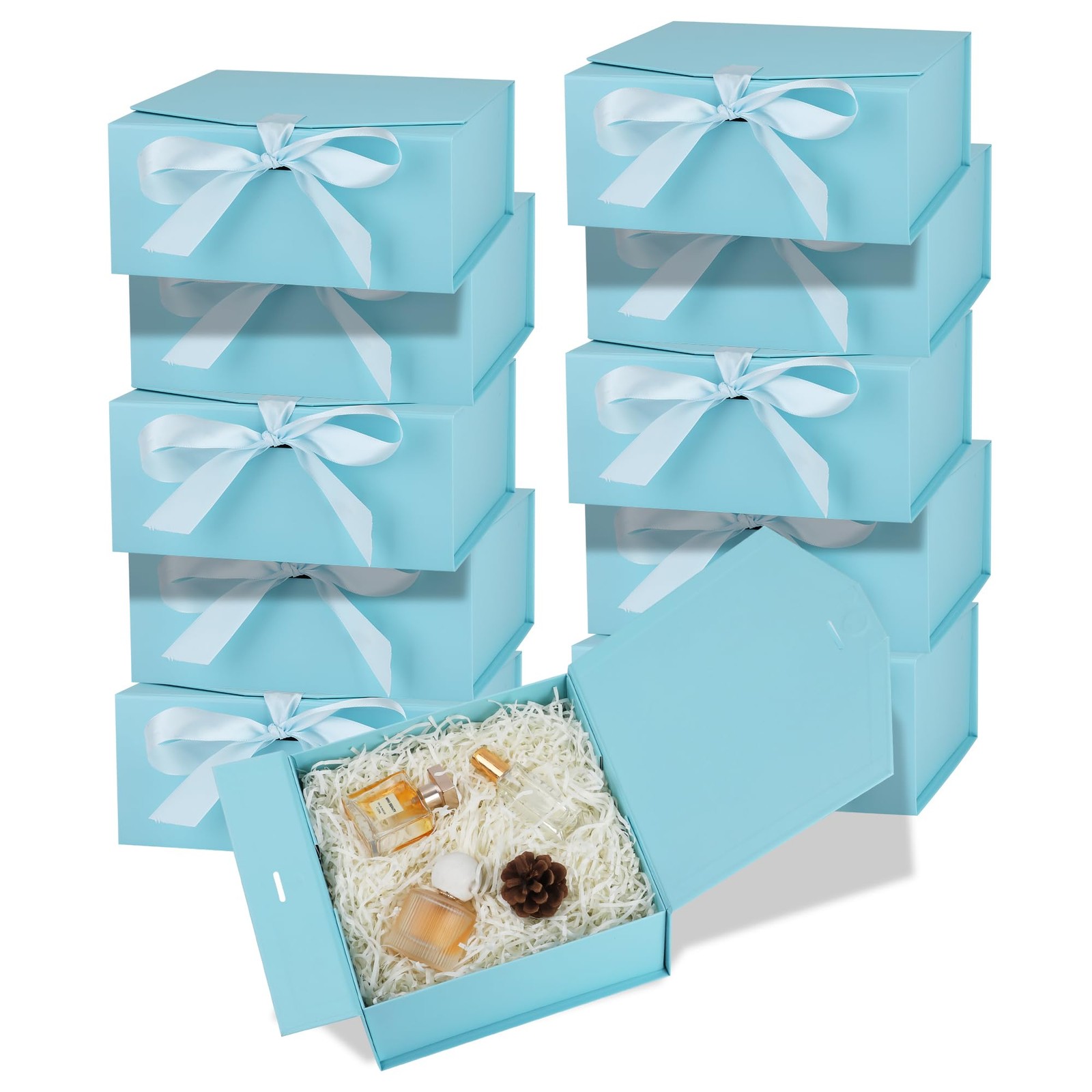 OEMVALATY 10-Pack Gift Boxes,9.5x6x3 Inch Magnetic Gift Boxes with Lids for Pres
