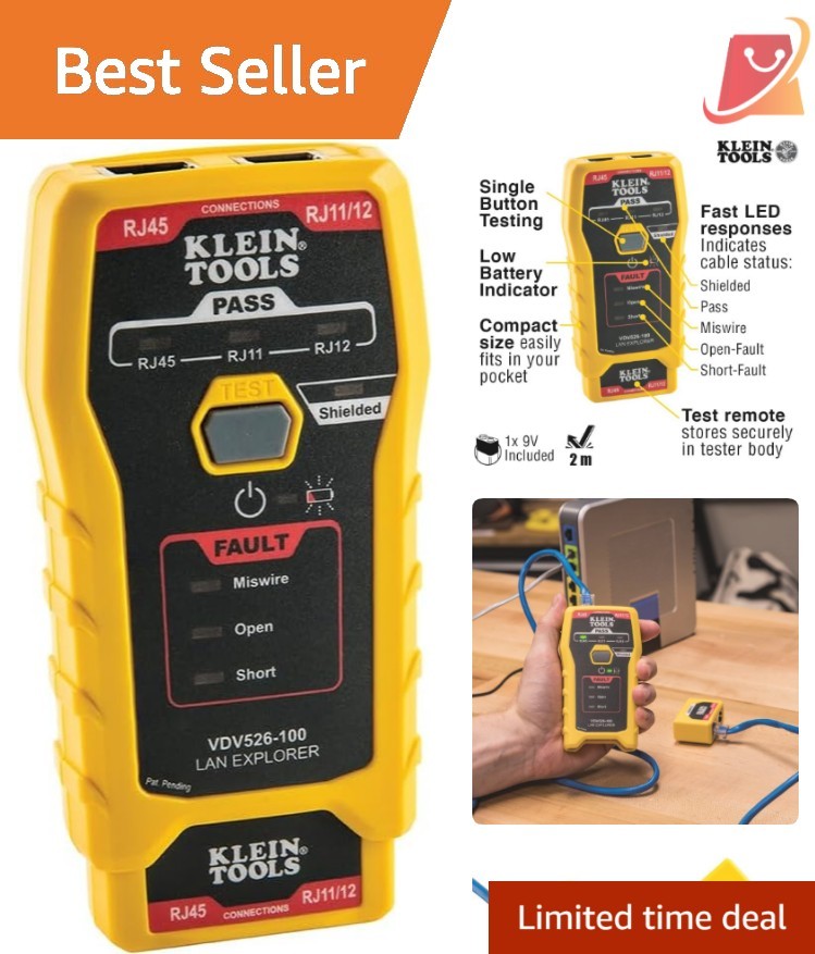 Network LAN Cable Tester VDV Tester with Remote for RJ11 RJ12 RJ45