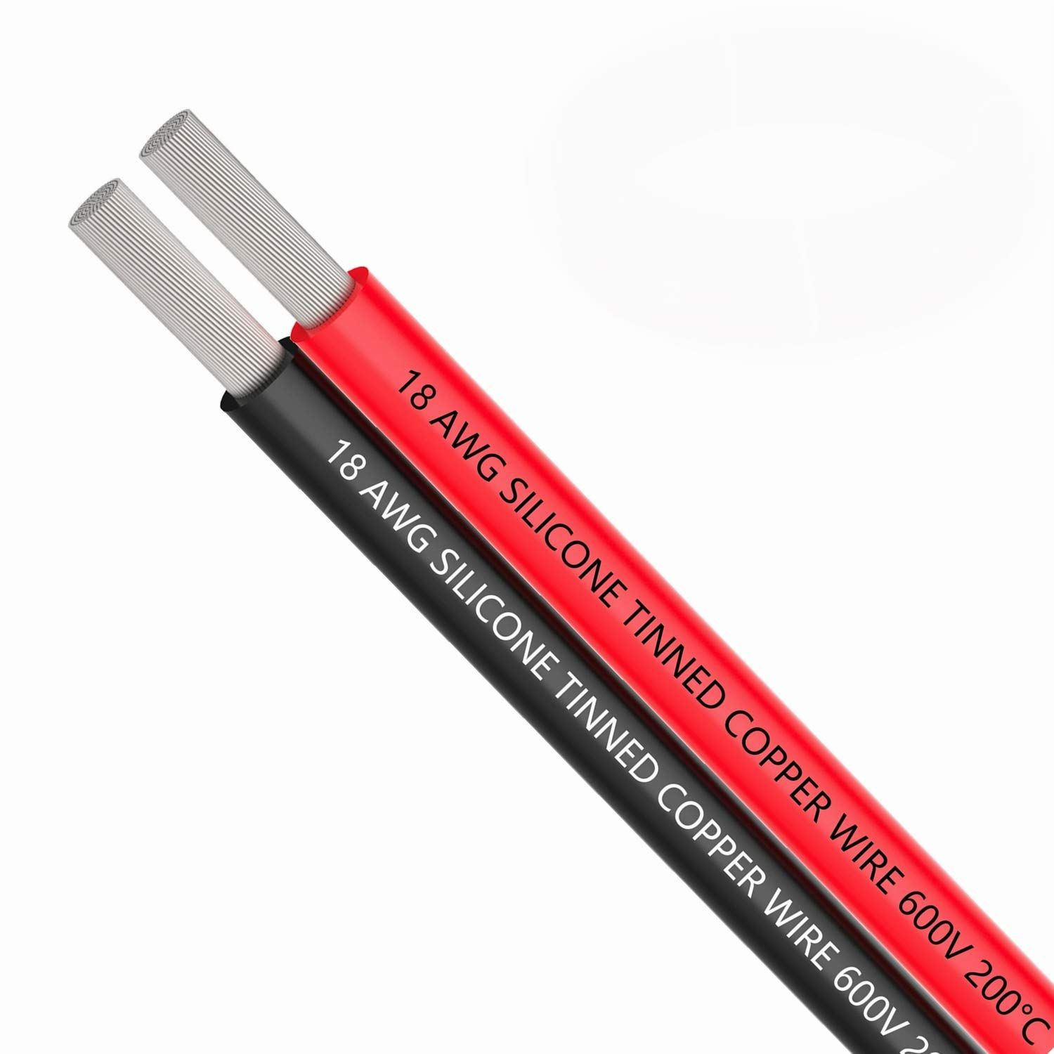 TUOFENG 18 AWG Silicone Electrical Wire 30 Feet 15 feet / 4.6m, Red, Black