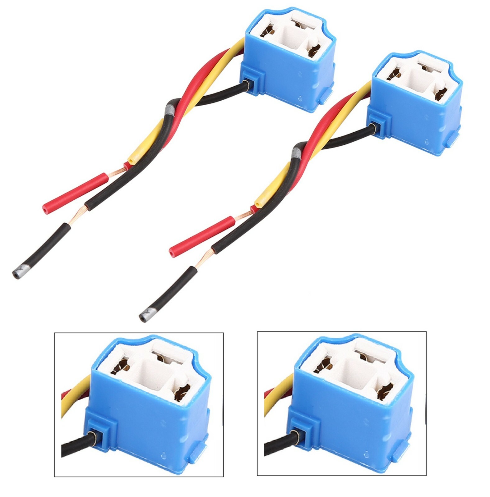 Wire Pigtail Female Ceramic A H6054 Two Harness Head Light Bulb Replacement Lamp