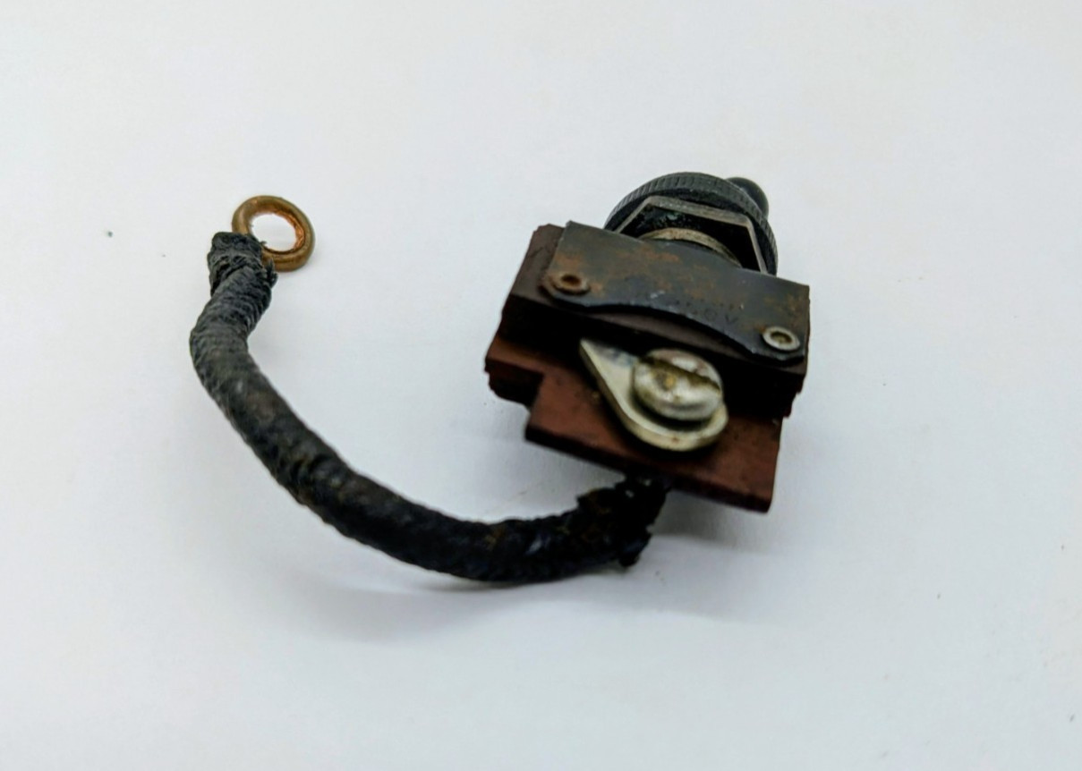Vintage Original Singer Featherweight Toggle Switch with Nuts and Lead Wire