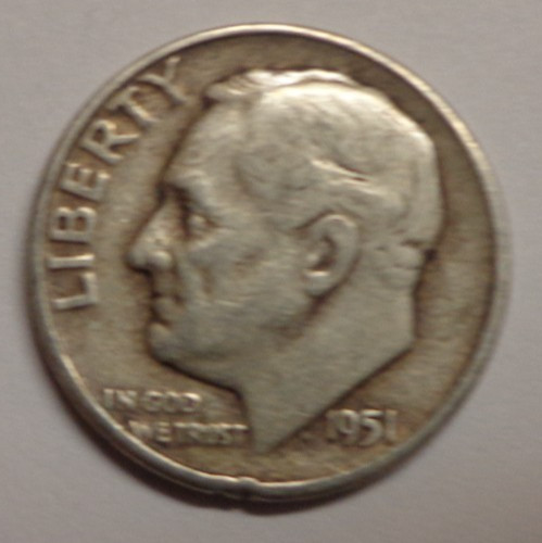 1951   Roosevelt Dime 90% Silver