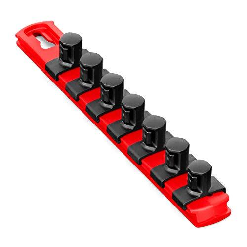 Ernst 8412 8 Socket Organizer and 7 Socket Clips - Red - 1/2