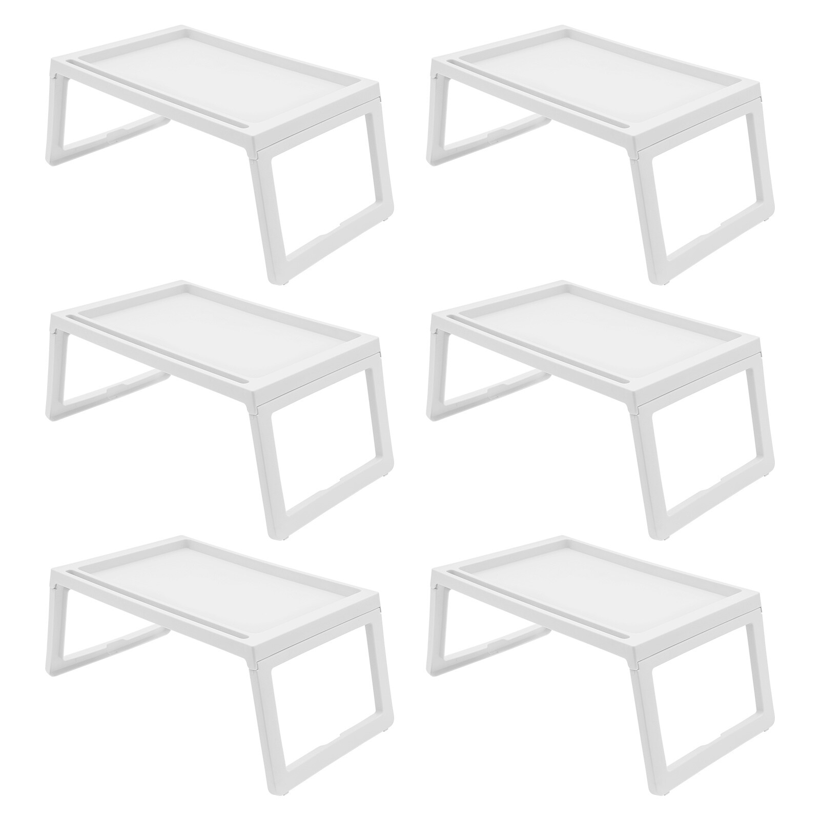 6 PCS White Foldable Laptop Desk Tray Folding Table Freestanding Lap Desks