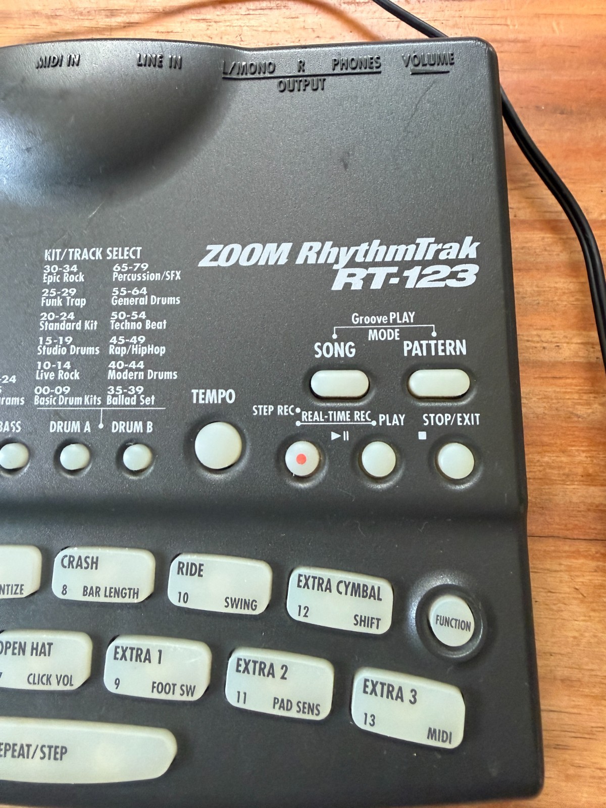 ZOOM RT-123 RhythmTrack Electronic Drum Tested Working with AC Adapter