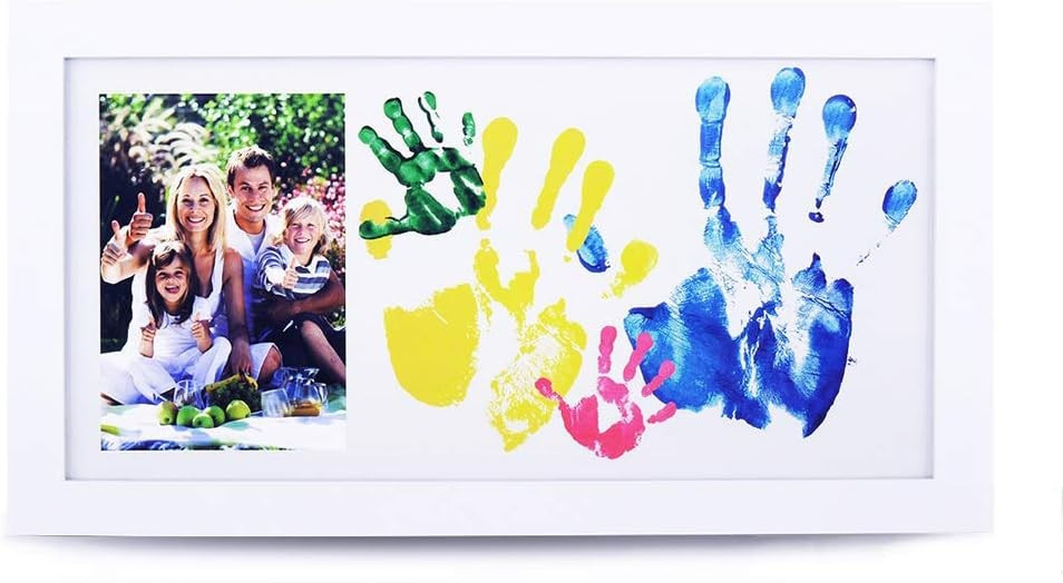 NWK DIY Family Photo + Hand/Footprints Kit with 9.75 X 17 inch White Frame