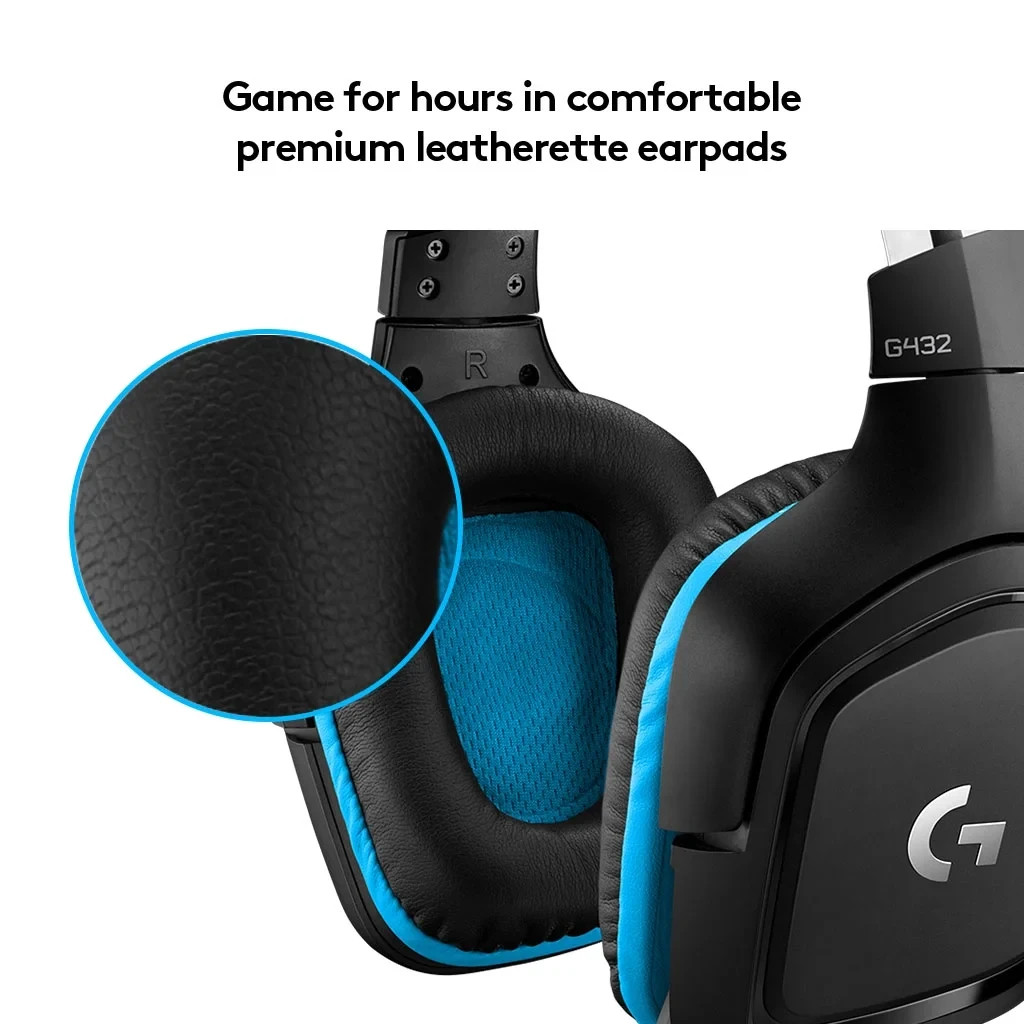gitech G432 Black/Blue Over the Ear Gaming Headset