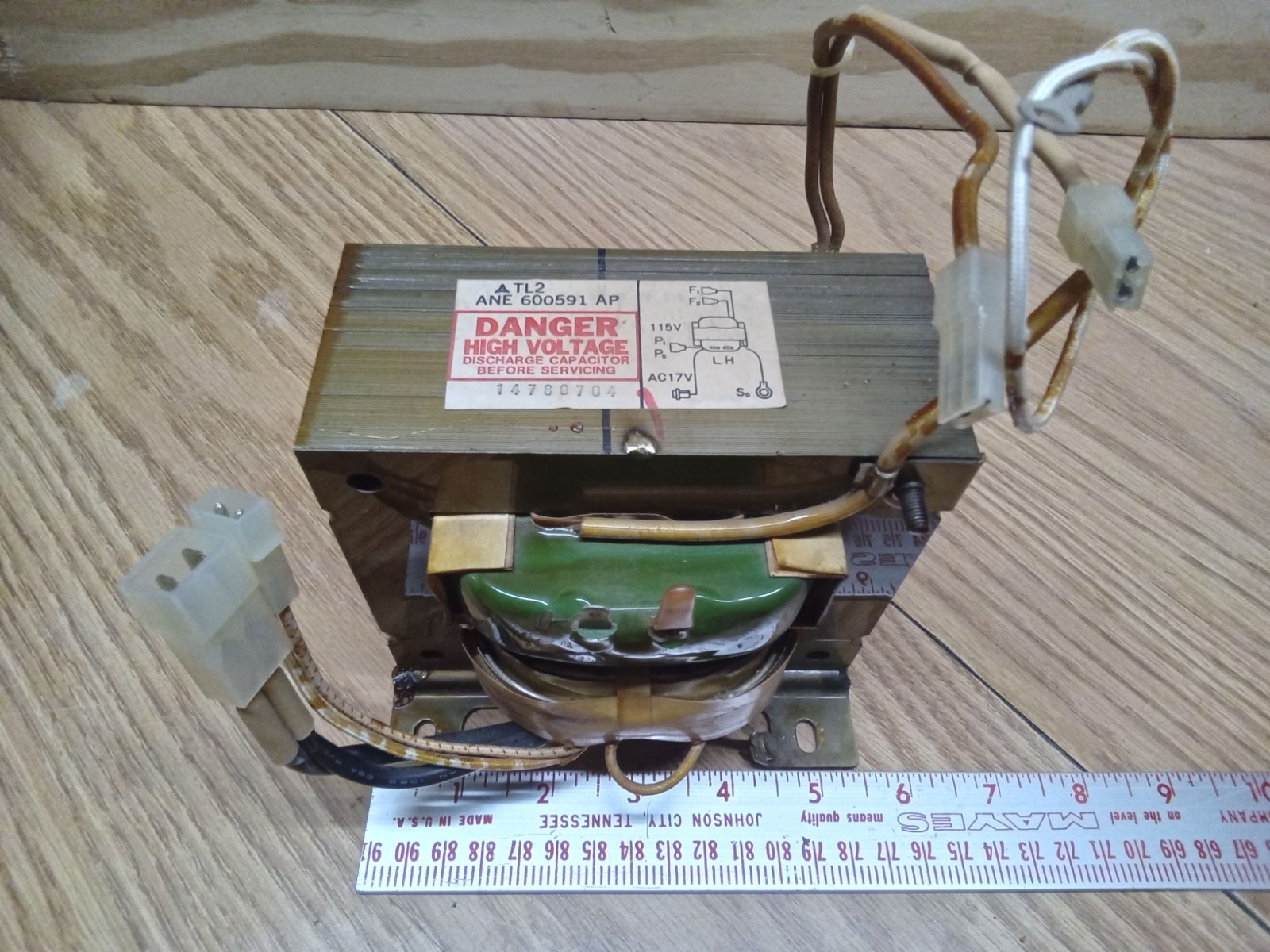 Vintage (1978) High Voltage Transformer TL2 ANE 6000591 AP