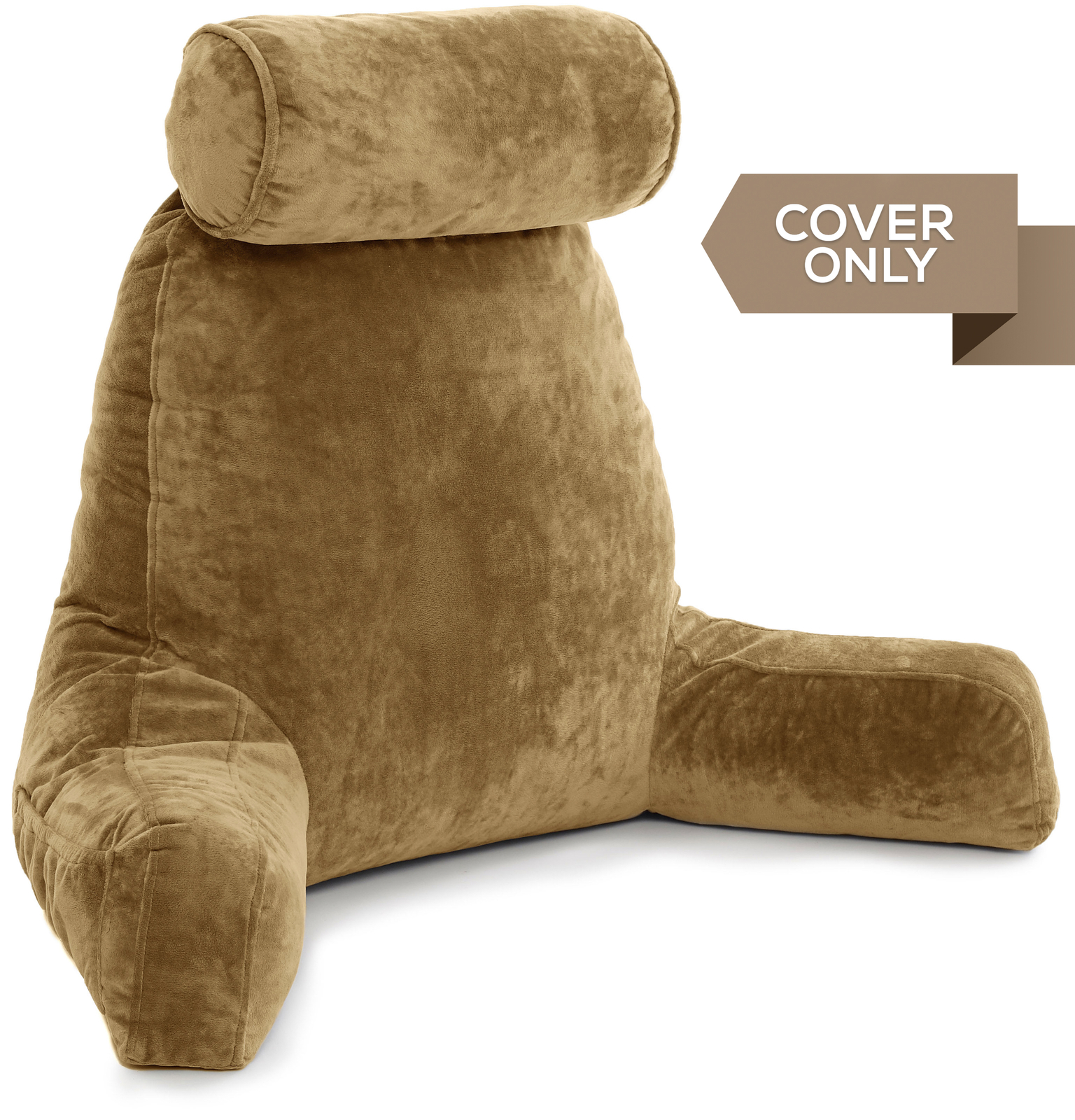 Husband Pillow Cover - Bed Rest Reading Pillow - Replacement Cover, Tan