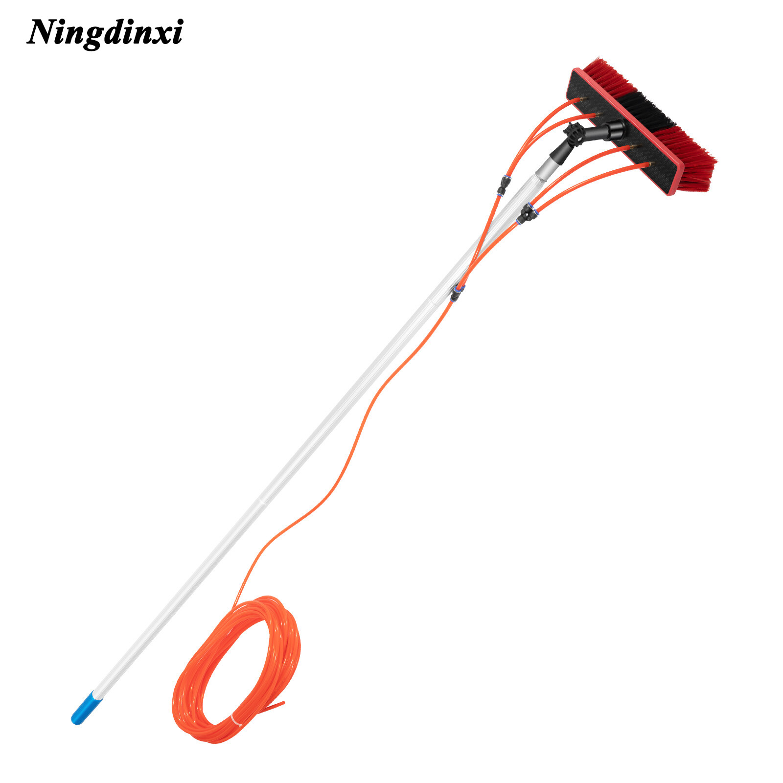 26FT Water Fed Pole Cleaning Brush Tool Kit For Window+Solar Panel Clean Washing