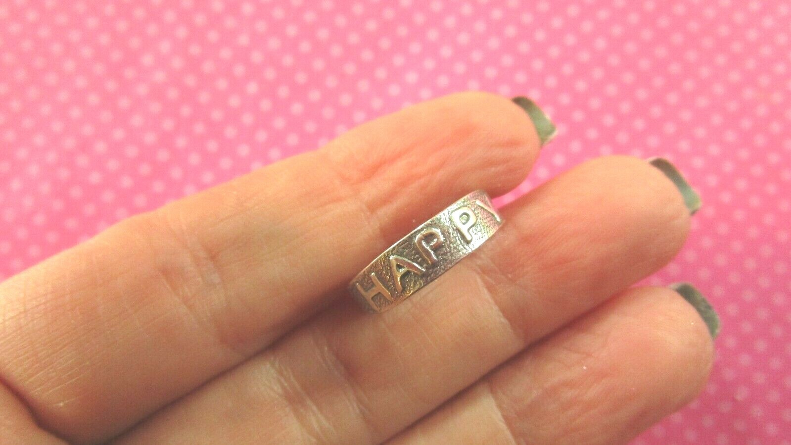 HAPPY sterling silver toe ring