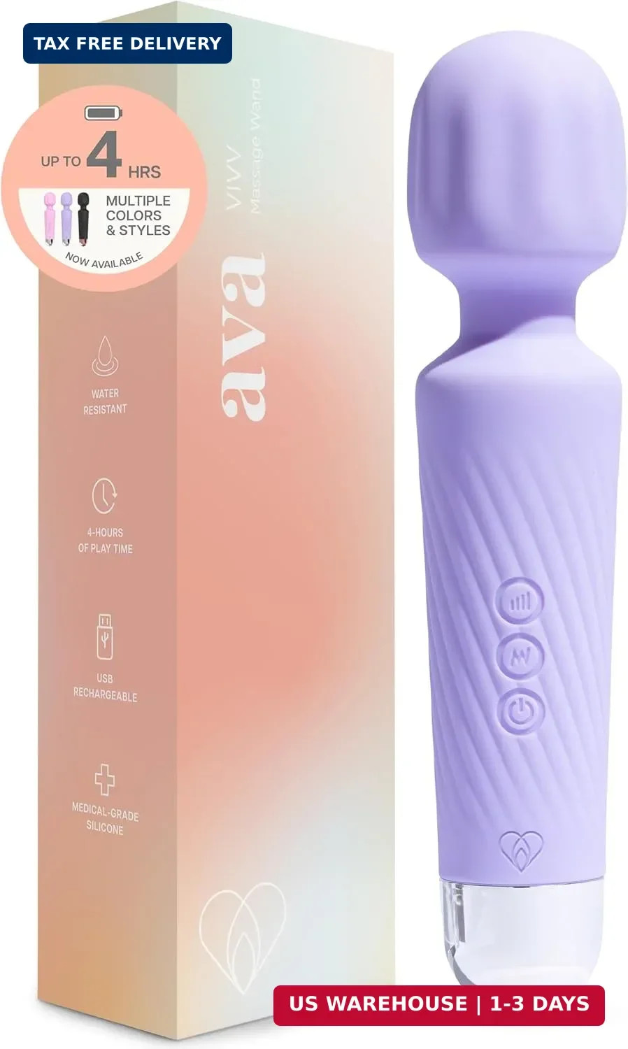 Ava Vibrator Sex Toys - Battery Life 4 Hours | Water Resistant Body Safe Silicon