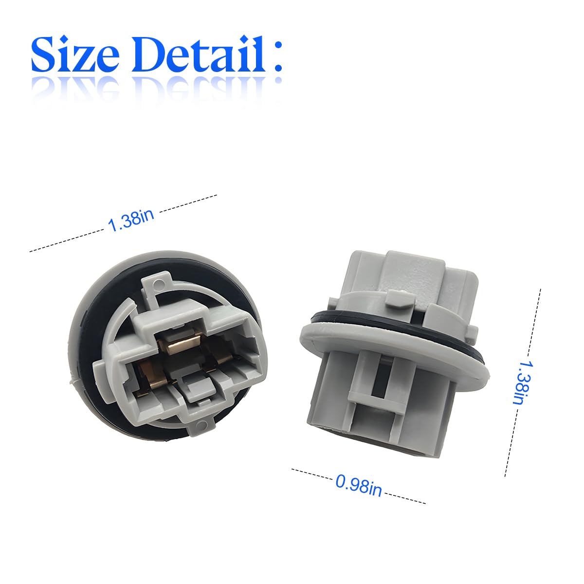 zipelo Front Turn Signal Light Bulb Plug Socket, 2 Pcs, Gray, Replacement OEM