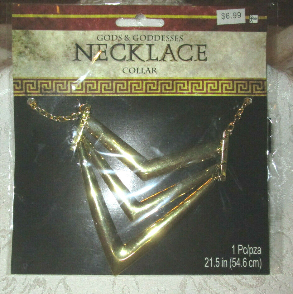 Gods & Goddesses Collar Necklace 21.5" New in Package Gold Tone Costume Jewelry