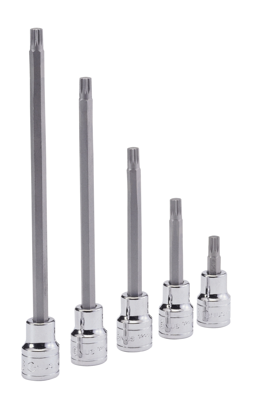Genius Tools 3/8" Dr. M12 Triple Square Bit Socket, 50mmL - 342+8112