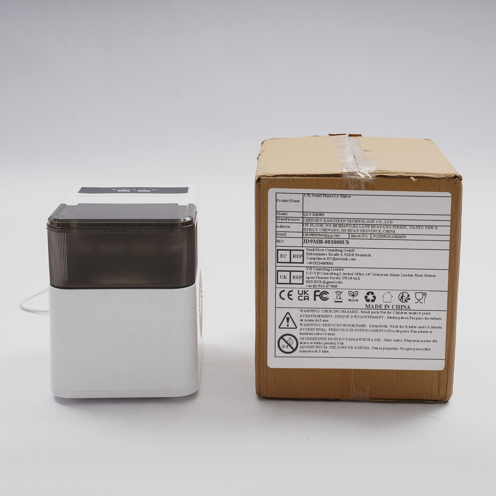Countertop Ice Maker, Ice Maker, 165W Electric Ice Maker (Two-Size Ice Cube)