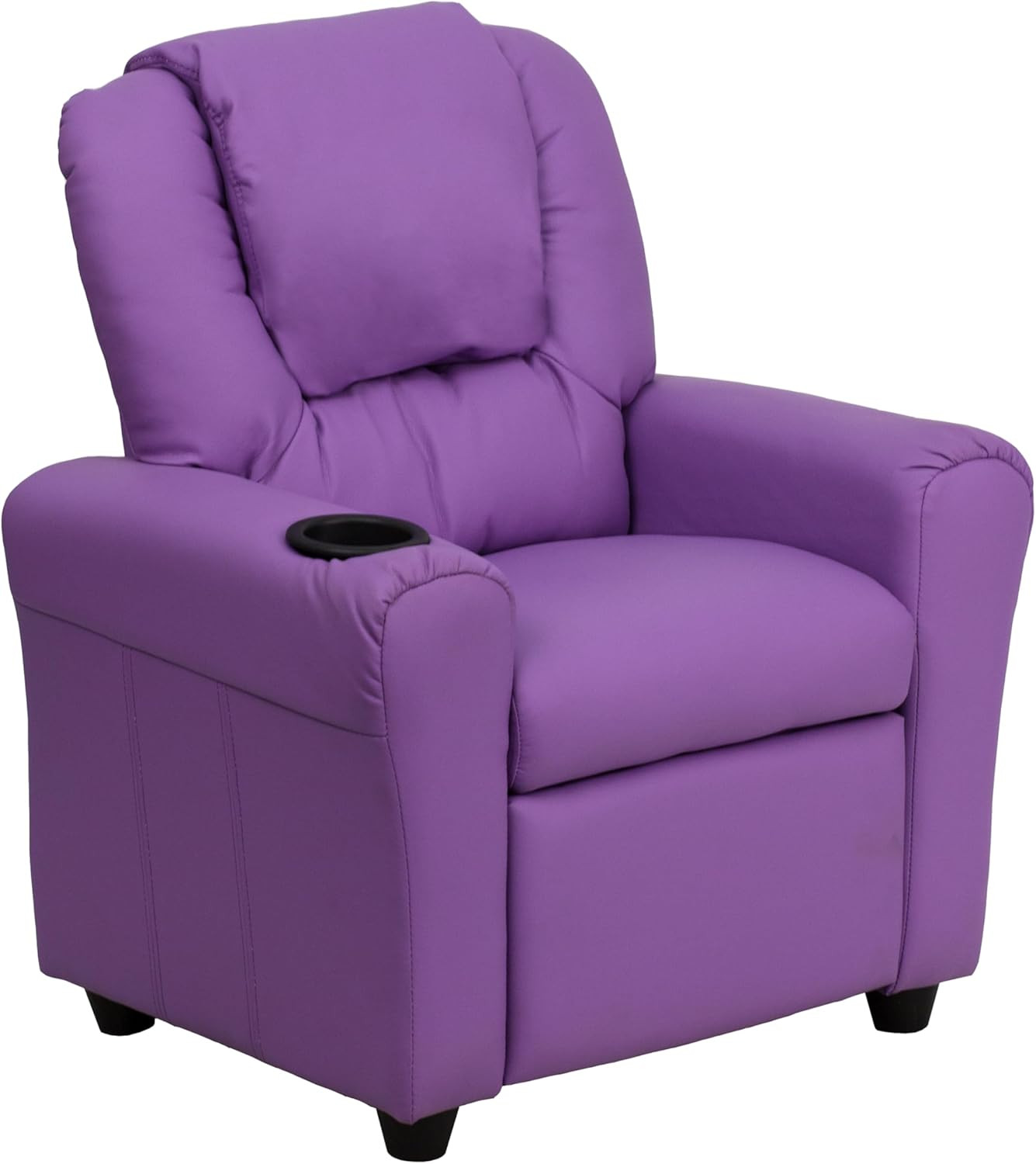 Lavender Kids Recliner with Cup Holder & Safety Recline, Supports 90 Lbs