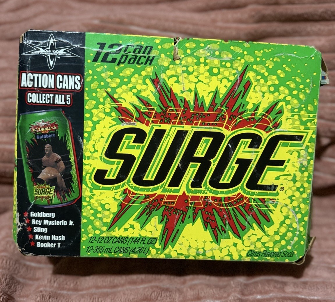 WCW Surge Box Only 1999 Wrestling WWF WWE Promo Soda