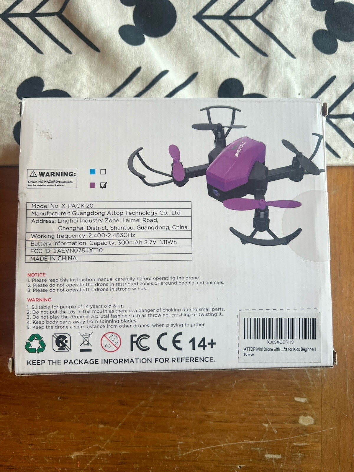 Attop X-Pack 20- 2.4G Mini Foldable Drone Compact and Portable Blue OPEN BOX