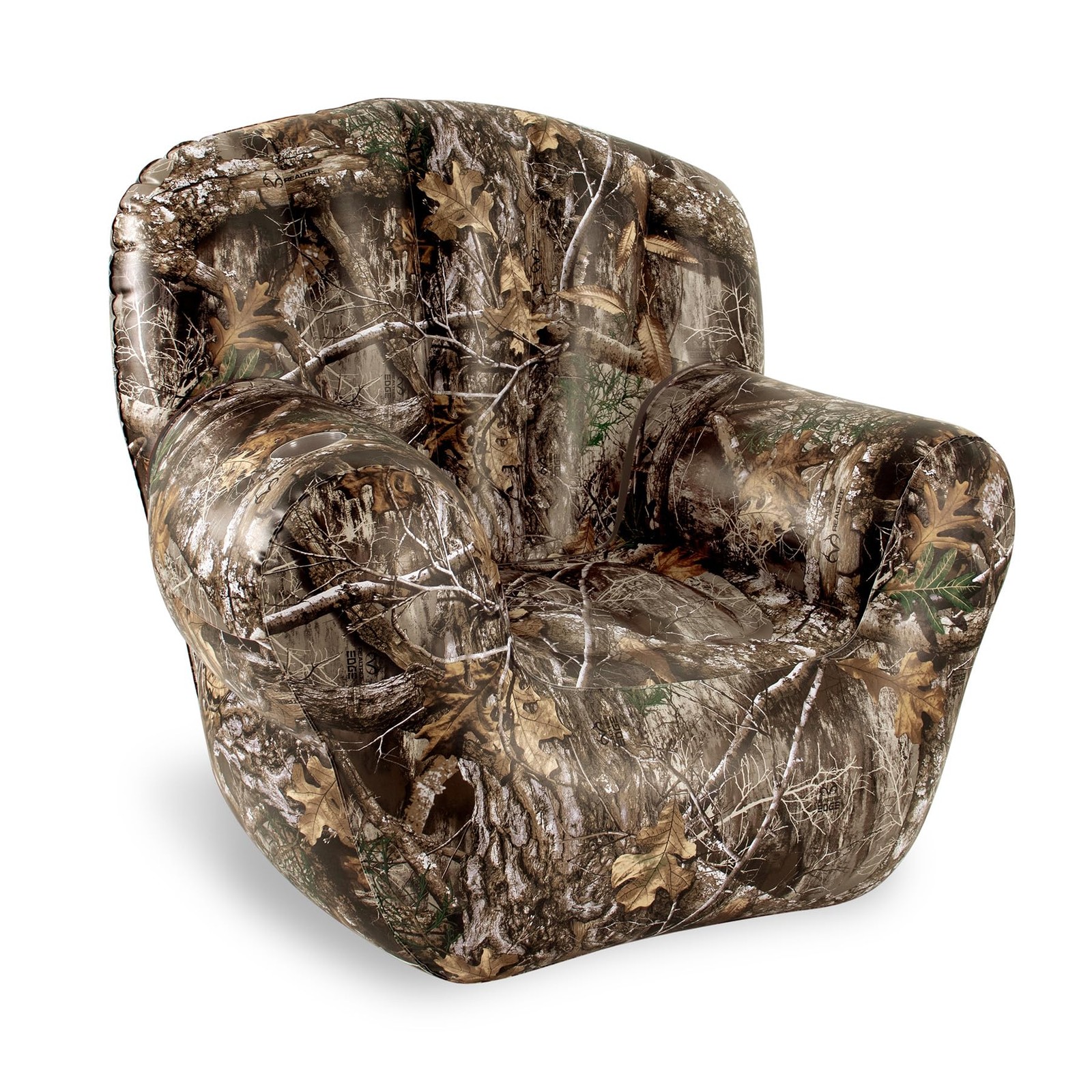 Candy Realtree® Camo Inflatable Outdoor Armchair – Heavy-Duty Puncture-Resist...