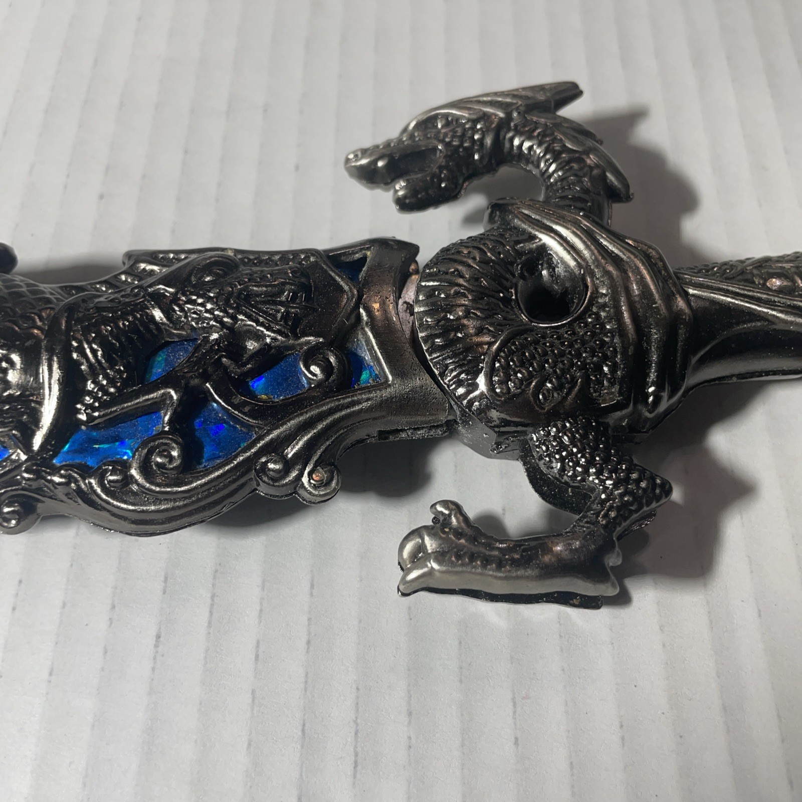 10" Collectible Fantasy Blue Dragon Dagger Knife Blade Ornate Standing Steel
