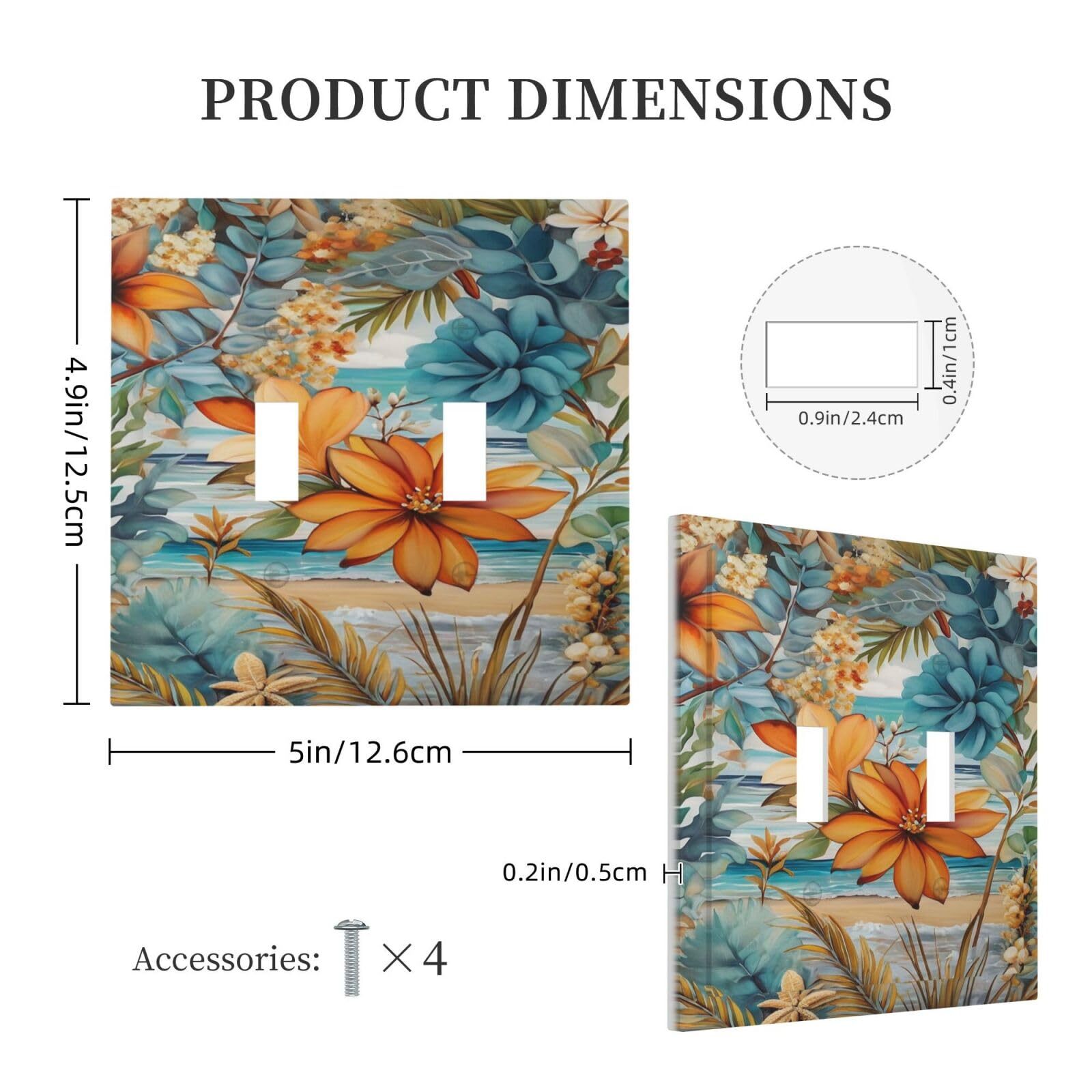 Flowers And Leaves on A Beach with The Ocean Blackground Double Toggle Light ...