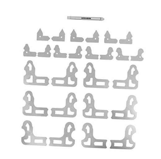 26 Pc Radius Gauge Set Metric 0.5 mm -13.0 mm Gauges with Holder, 3602-5026