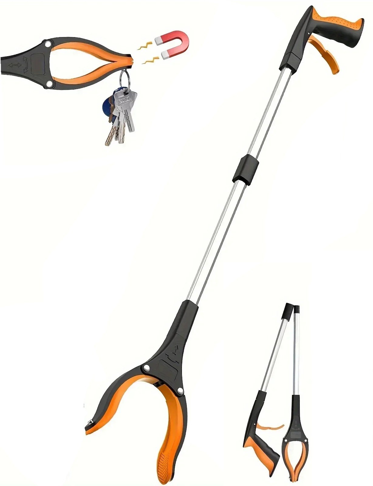32'' Grabber Pick Up Reaching Tool Hand Grip Reacher Heavy Duty Aid Trash Cans