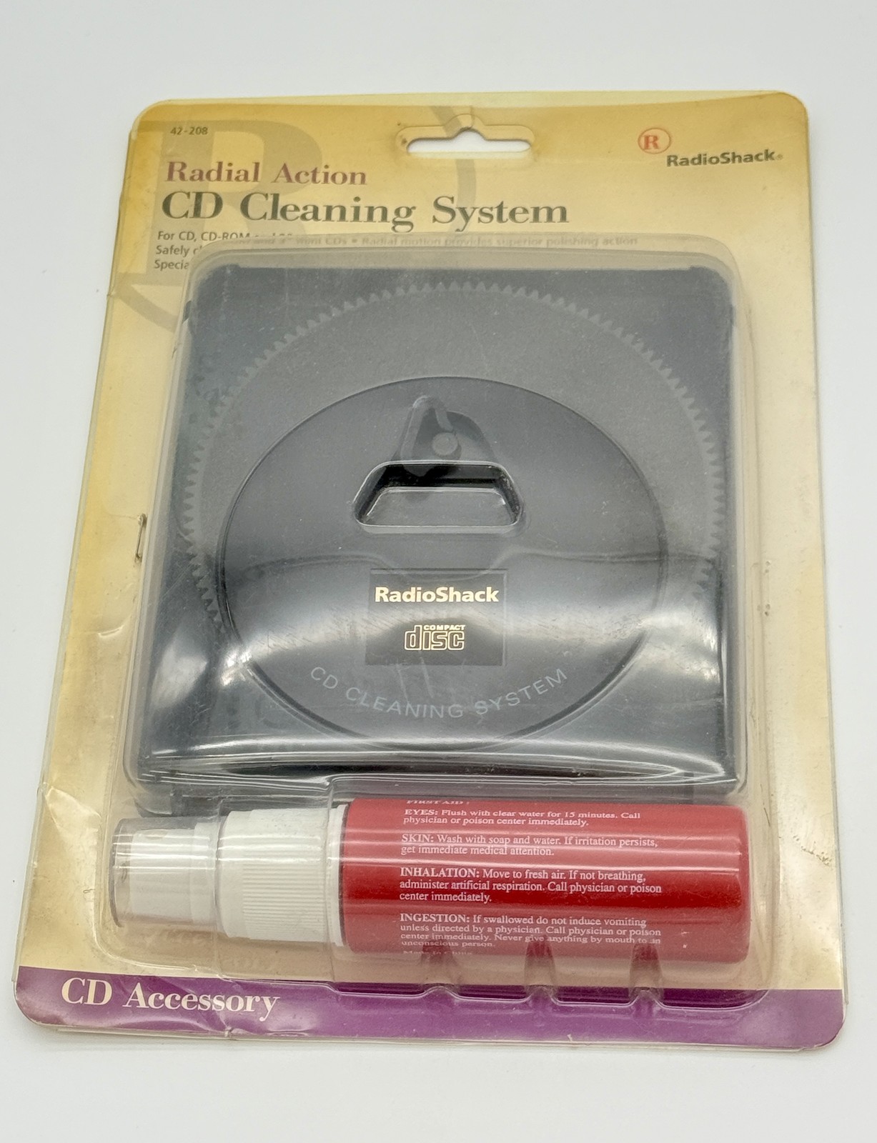RadioShack Radial Action CD Cleaning System 42-208 New Sealed for CD-ROM Mini